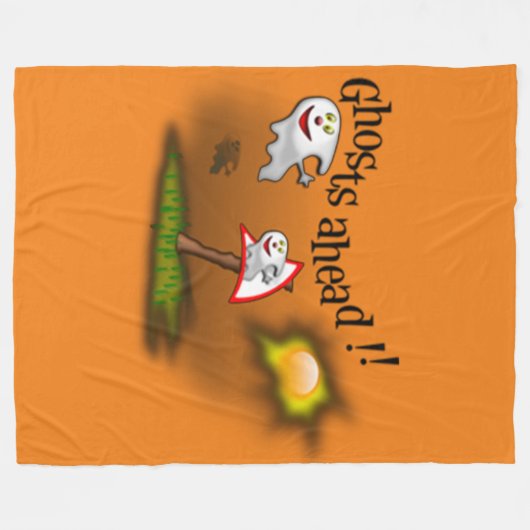 Ghosts Ahead Fleecedecke (Vorderseite (Horizontal))