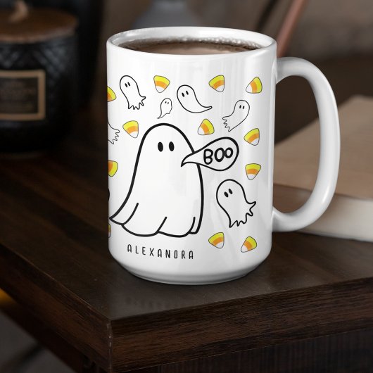 Ghosts and Candy Corn Custom Name Tasse