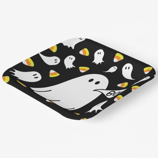 Ghosts and Candy Corn Pappteller (Gewinkelt)