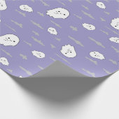 Ghosts and Clouds Pastell Lila Halloween-Geschenke Geschenkpapier (Ecke)