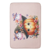 Ghosts and Pumpkin Halloween Design Badematte (Vorderseite Vertikal)