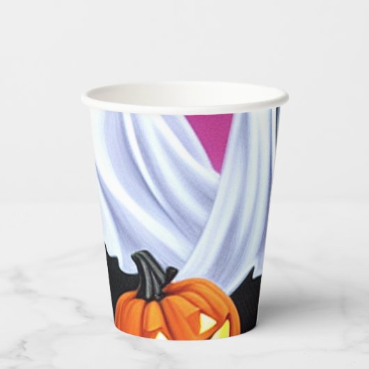 Ghosts and Pumpkins Paper Cups Pappbecher (Rückseite)