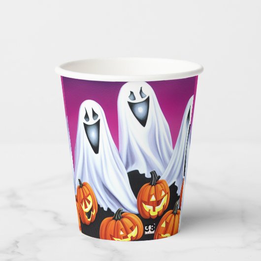 Ghosts and Pumpkins Paper Cups Pappbecher (Vorderseite)