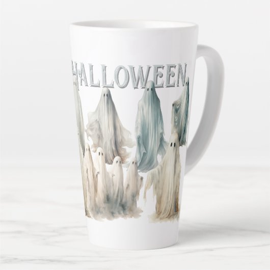 Ghosts Ansammlung Happy Halloween Milchtasse (Rechte Ecke)
