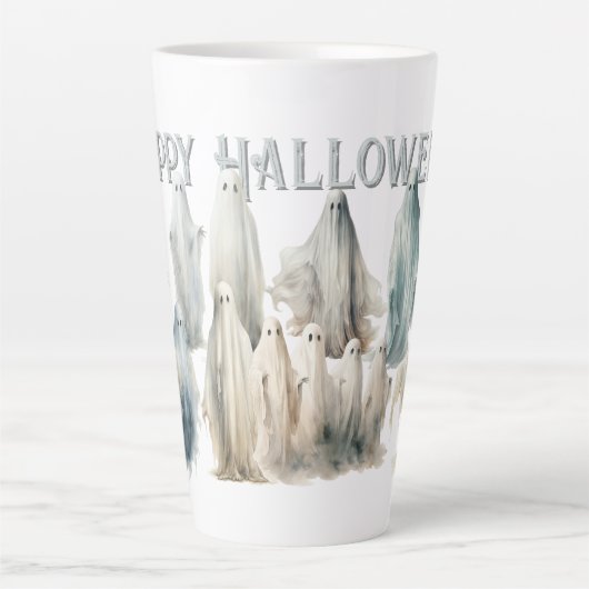 Ghosts Ansammlung Happy Halloween Milchtasse (Vorderseite)