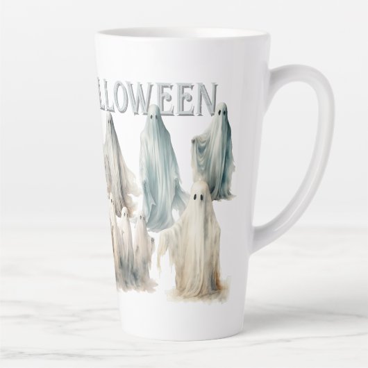 Ghosts Ansammlung Happy Halloween Milchtasse (Rechts)