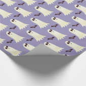 Ghosts & Bats Lilac Halloween Geschenkpapier (Ecke)