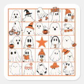 Ghosts Bingo Quadratischer Aufkleber (Vorderseite)