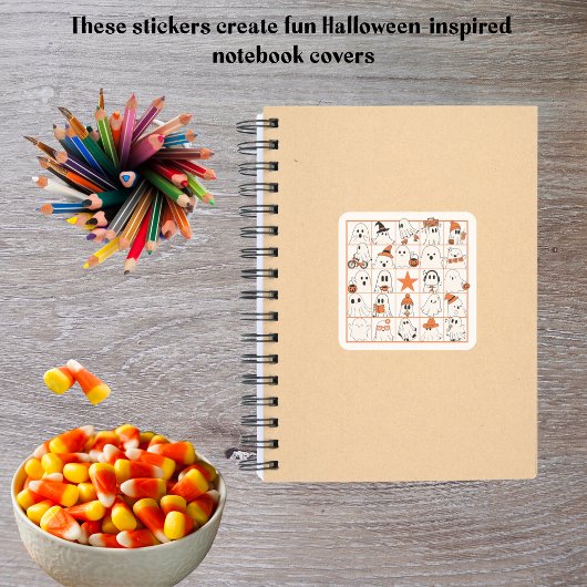 Ghosts Bingo Quadratischer Aufkleber