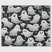 Ghosts Everywhere Spooky Fun Halloween Szene Geschenkpapier (Flach)