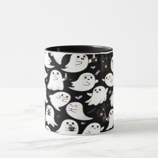 Ghosts Everywhere Spooky Fun Halloween Tasse (Zentrum)