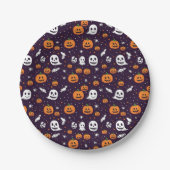 Ghosts, Ghouls & Pumpkins Halloween-Party Pappteller (Vorderseite)