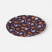 Ghosts, Ghouls & Pumpkins Halloween-Party Pappteller (Schrägansicht)