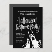 Ghosts Ghouls Schwarz-weißes Halloween-Kostüm-Part Einladung (Vorne/Hinten)