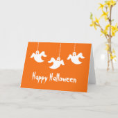 Ghosts Halloween Card, Orange Karte (Gelbe Blume)