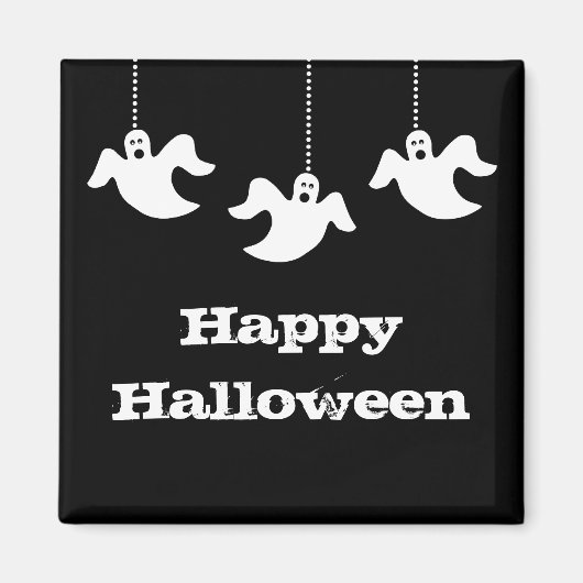 Ghosts Halloween Magnet, Schwarz Magnet (Vorne)