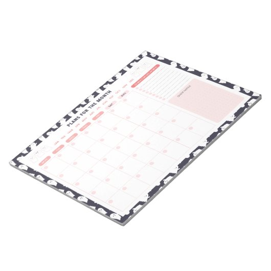 Ghosts Halloween Monatszeitschrift zu tun List-Pla Notizblock (angewinkelt)