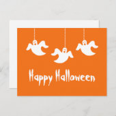 Ghosts Halloween Postcard, Orange Postkarte (Vorne/Hinten)
