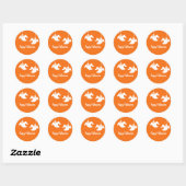 Ghosts Halloween Stickers, Orange Runder Aufkleber (Blatt)