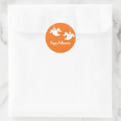 Ghosts Halloween Stickers, Orange Runder Aufkleber (Tasche)