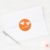 Ghosts Halloween Stickers, Orange Runder Aufkleber (Umschlag)