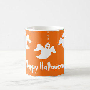 Ghosts Halloween-Tasse, Orange Kaffeetasse