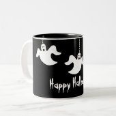 Ghosts Halloween-Tasse, schwarz Zweifarbige Tasse (Vorderseite Links)