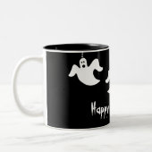 Ghosts Halloween-Tasse, schwarz Zweifarbige Tasse (Links)