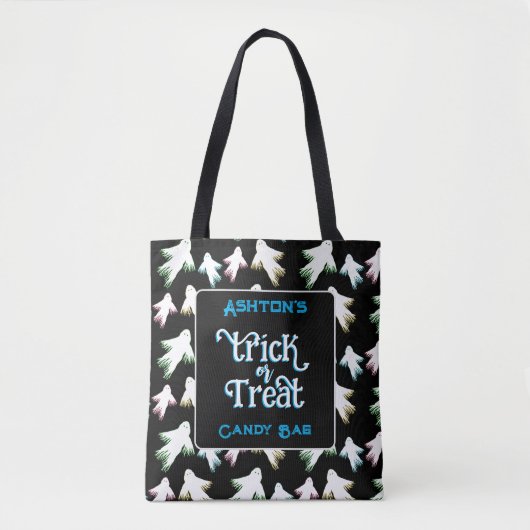 Ghosts Halloween Trick oder Treat Personalisiert B Tasche (Vorderseite)