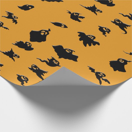 Ghosts Halloween Wrapping Paper Geschenkpapier (Ecke)
