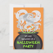 Ghosts & Hexen Cauldron Halloween Einladung (Vorderseite)