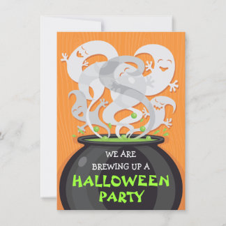 Ghosts & Hexen Cauldron Halloween Einladung