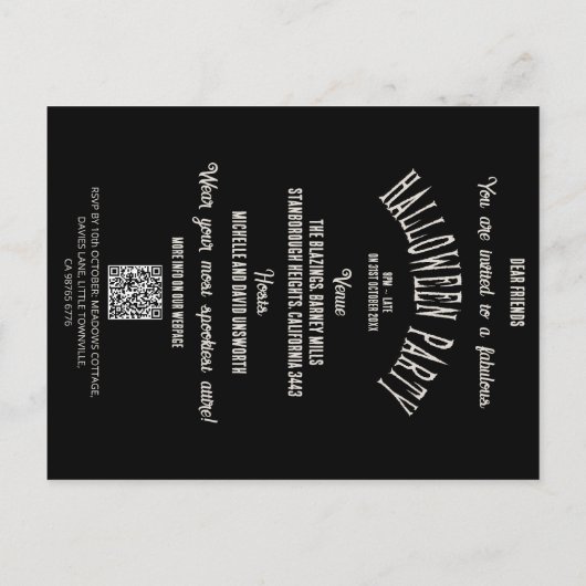 Ghosts Jacuzzi Budget Erwachsene Halloween Einladu Postkarte (Rückseite)