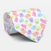Ghosts Kawaii Pastel Watercolor Pattern Krawatte (Gerollt)