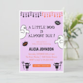 Ghosts Little boo Halloween Babydusche Einladung (Stehend Vorderseite)