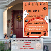 Ghosts Orange Oktober Halloween Genderenthüllung Einladung