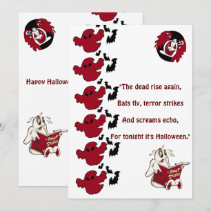 Ghosts Parade Halloween Bats Gruß Feiertagskarte