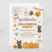 Ghosts, Pumpkins und Kostümbashcard Einladung (Vorne/Hinten)