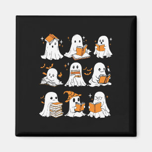 Ghosts Reading Books Lovers Club Boooks Halloween Magnet