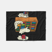 Ghosts Reading Books Teacher Halloween Librarian B Fleecedecke (Vorderseite (Horizontal))