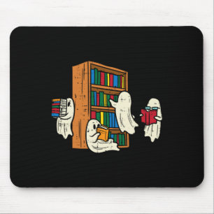 Ghosts Reading Books Teacher Halloween Librarian B Mousepad