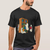 Ghosts Reading Books Teacher Halloween Librarian B T-Shirt (Vorderseite)