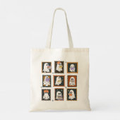 Ghosts Reading Vintage Briefmarke Halloween Tragetasche (Rückseite)