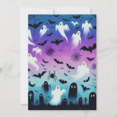 Ghosts SpiderwebGraves Lila Blue Halloween Einladung (Rückseite)