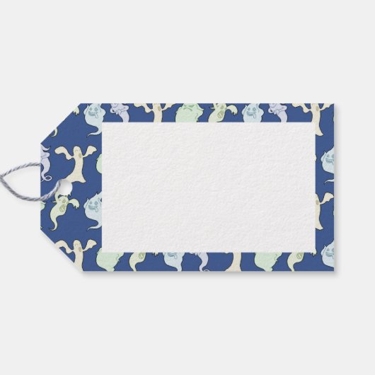 Ghosts Spuk Halloween Pixel Art Muster Geschenkanhänger (Rückseite Horizontal)