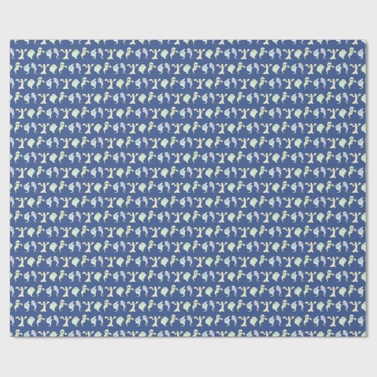 Ghosts Spuk Halloween Pixel Art Muster Geschenkpapier (Flach)