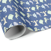 Ghosts Spuk Halloween Pixel Art Muster Geschenkpapier (Rolleneckpunkt)