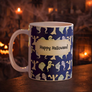 Ghosts Spuk Halloween Pixel Art Muster Kaffeetasse