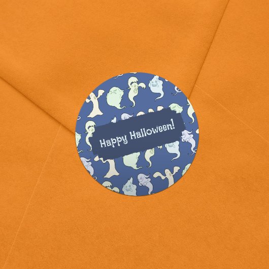 Ghosts Spuk Halloween Pixel Art Muster Runder Aufkleber