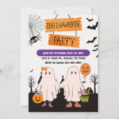 Ghosts Trick oder Behandlung Halloween Personalisi Einladung (Vorderseite)